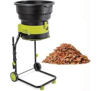 Electric Garden Leaf Mulcher and Shredder, 2500W High Performance Composting Tool with Wheels and Storage Bag for Efficient Garden Cleaning and Composting (20m x Power Cord)