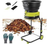 Electric Garden Leaf Mulcher and Shredder, 2500W High-Power Composting Tool with Wheels and Storage Bag for Efficient Yard Cleanup and Composting