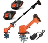 Electric Garden Rotavator, 21V Cultivator with 235rpm Speed, 10cm Tilling Width & Working Depth, Ideal for Garden, Vegetable Fields & Greenhouses