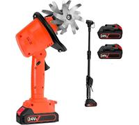 Electric Garden Rotavator, Cordless Tiller Cultivator, 4 Inch Tilling Depth, 235 RPM, Includes 2 x 1.5Ah Batteries & Charger, Ideal for Farm, Yard, Lawn