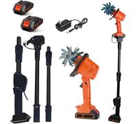Electric Garden Rotavator, Rechargeable Lithium Battery, Telescopic Pole, 10cm Working Depth, 10cm Tilling Width, Soil Tiller for Farm, Yard, Lawn