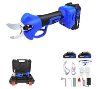 Electric Garden Secateurs Scissors 21V Cordless Pruning Shears 28mm Tree Pruner Secateurs Branch Cutter Battery Powered Electric Pruning Shears for Gardens for Orchards, 2 Pack Rechargeable Battery