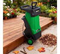 Electric Garden Shredder 2400W Wood Chipper for Branches and Leaves, 50L Collection Bag, 40mm Cutting Width, Quiet Leaf Mulcher, Portable Yard Waste Shredder for Garden Composting