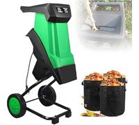 Electric Garden Shredder 2400W Wood Chipper with 50L Bag, 40mm Branch Cutting Capacity, Quiet Portable Leaf Mulcher for Garden Waste, Composting, and Yard Cleanup, Heavy-Duty Wheels