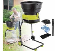 Electric Garden Shredder 2500W, Bladeless Leaf Mulcher, 17:1 Reduction Ratio, 8000 RPM Low Noise Compost Tool for Yard Cleanup, Max 55 Gal per Minute, 20m Power Cord