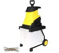 Electric Garden Shredder, 2500W Wood Chipper, Electric Leaf Mulcher with 10M Cable, Collection Box and Low Noise, Maximum Cutting Diameter 45mm, for Lawn Garden Yard Cleanup Composting