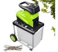 Electric Garden Shredder 2800W Heavy Duty Chipper with 60L Capacity, 5000 RPM Cutting Power, 4.5cm Max Diameter for Yard Cleanup and Composting, 30m Power Cord