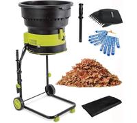 Electric Garden Shredder Mulcher with Wheels and Storage Bag, High 17:1 Shredding Ratio for Efficient Wood & Garden Debris Composting, Includes 40m Power Cord