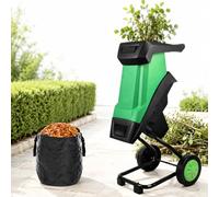 Electric Garden Shredder & Wood Chipper,2400w Leaf Mulcher with 50l Bag,40mm Capacity,Overload Protection for Lawn Care