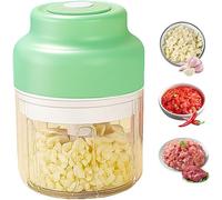 Electric Garlic Chopper, 2026 New Mini Portable Veggie Chopper USB Charging Wireless Food Processor, Upgrade Electric Mini Garlic Chopper Set Wireless Veggie Grinder (Green, 250ml)