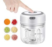 Electric Garlic Chopper, 250ML Vegetable Chopper, Food Chopper, USB Mini Garlic Mincer, Onion Chopper, Portable Small Food Processor for Garlic, Ginger, Chili, Vegetables