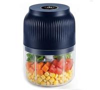 Electric Garlic Chopper 300ML Mini Food Processor, USB Rechargeable Cordless Garlic Mincer with Stainless Steel Blades, One-Touch Portable Veggie Chopper for Onion, Ginger, Meat (Black, 6 Blades)