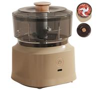 Electric Garlic Chopper 350ml Rechargeable Garlic Mincer with Stainless Steel Blade Detachable Mini Food Chopper for Ginger Onion Meat Baby Food, Milky Coffee