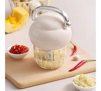 Electric Garlic Chopper 350ML Rechargeable USB Vegetable Grinder for Chili Fruit Meat with Detachable, Green(Beige)