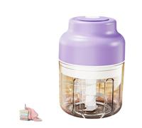 Electric Garlic Chopper, Cordless Food Processor, Mini Portable Veggie Chopper with 4/6 Stainless Steel Blades, Rechargeable Food Processor for Garlic, Chili, Ginger, Nuts (Purple, 360ML(6 Blades))