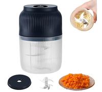 Electric Garlic Chopper, Cordless One-Touch Mini Portable Veggie Chopper, Compact Portable Design With Easy Cleaning For Garlic, Onion, Ginger for Small Kitchens And Camping (Blue,6 blades)