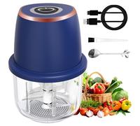 Electric Garlic Chopper, Mini Food Processor & Vegetable Chopper, 350ml Portable Cordless USB Rechargeable Garlic Chopper, Powerful Chopper for Onion, Herb, Nut, Easy to Clean Glass Container（Blue）
