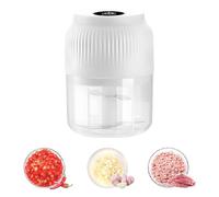 Electric Garlic Chopper, Mini Portable Rechargeable Veggie Chopper, 300ML Cordless Garlic Grinder Onion Masher, Food Processor for Ginger Chili Fruit Meat, Small Baby Processor Garlic Puller (White)