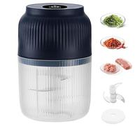 Electric Garlic Chopper, Mini Portable Veggie Chopper with 3 Sharp Blades, Cordless USB Rechargeable Food Grinder for Onion Garlic Chili Ginger