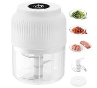 Electric Garlic Chopper, Mini Portable Veggie Chopper with 3 Sharp Blades, Cordless USB Rechargeable Food Grinder for Onion Garlic Chili Ginger