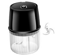 Electric Garlic Chopper USB Rechargeable Mini Chopper 250ml Mini Food Processor Low Noise Garlic Mincer with Divided Cover Onion Chopper for Herbs, Chili,Black