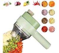 Electric Garlic Chopper Wireless with USB-C Charging Cable 40 W Motor Stainless Steel Blades Filling Opening Direct-in-Pot Function Ergonomic Handle Flushable for Vegetables Chilli Kitchen Aid