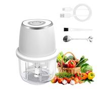 Electric Garlic Chopper With Glass Bowl Cordless Mini Food Processor（White）