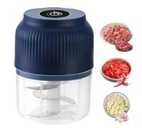 Electric garlic mincer, mini portable vegetable chopper, USB rechargeable, small food processor for meat, nuts, chili peppers, onions, and other vegetables