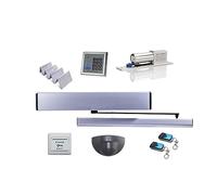 Electric Gate Opener Kit, 100kg Weight Inward Automatic Swing Door Opener/Swing Door Opener Closer Keypad, Door Lock, Infrared Sensor(Kit 4)