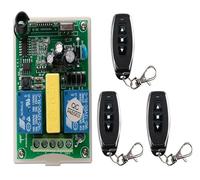 Electric Gate Opener Kit, AC 220V 2 CH 2CH RF Wireless Remote Control Switch Receiver + Transmitter Tubular Motor Garage Door Projection Screen Shutters(Grijs)