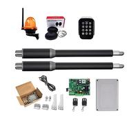 Electric Gate Opener Kit, Automatic Swing Door Opener with Linear Actuator, GSM Remote Control, Light and Button, for Residential and Commercial Use