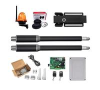Electric Gate Opener Kit, Automatic Swing Door Opener with Linear Actuator, GSM Remote Control, Light and Button, for Residential and Commercial Use