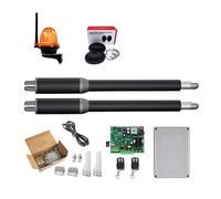 Electric Gate Opener Kit, Automatic Swing Door Opener with Linear Actuator, GSM Remote Control, Light and Button, for Residential and Commercial Use