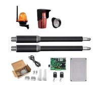 Electric Gate Opener Kit, Automatic Swing Door Opener with Linear Actuator, GSM Remote Control, Light and Button, for Residential and Commercial Use