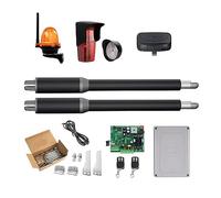 Electric Gate Opener Kit with GSM Control and Linear Actuator, Automatic Swing Door System with Light and Button for Residential and Commercial Security