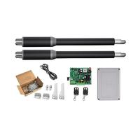 Electric Gate Opener Kit with GSM Control and Linear Actuator, Automatic Swing Door System with Light and Button for Residential and Commercial Security