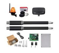 Electric Gate Opener Kit with GSM Control and Linear Actuator, Automatic Swing Door System with Light and Button for Residential and Commercial Security