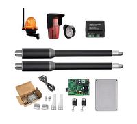 Electric Gate Opener Kit with GSM Control and Linear Actuator, Automatic Swing Door System with Light and Button for Residential and Commercial Security