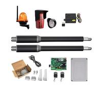 Electric Gate Opener Kit with GSM Control and Linear Actuator, Automatic Swing Door System with Light and Button for Residential and Commercial Security