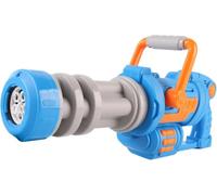 Electric Gatling Bubble Gun Blower with Lights and Music Blue | 5-Hole Bubble Nozzle, Ages 3 and Up, Includes Bubble Solution, 42.5 x 14.5cm, Battery Powered