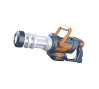 Electric Gatling Bubble Gun Blower with Lights and Music Grey | 5-Hole Bubble Nozzle, Ages 3 and Up, Includes Bubble Solution, 42.5 x 14.5cm, Battery Powered