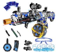 Electric Gel Ball Blaster, High Speed Automatic Splatter Ball Blaster with 50000+ and Goggles, Rechargeable Splatter Ball Toys for Outdoor Activities Game Favors-Blueblack