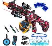 Electric Gel Ball Blaster, High Speed Automatic Splatter Ball Blaster with 50000+ and Goggles, Rechargeable Splatter Ball Toys for Activities Game Party Favors-Redblack