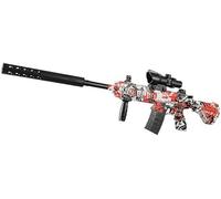 Electric Gel Ball Blaster M416, Automatic Splatter Ball Blaster with Goggles & 20000 Ammo, Soft Bullet Blaster Toy Gun for Outdoor Shooting Team Game for Adults and Kid (Camo Red)