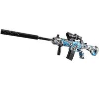 Electric Gel Ball Blaster M416, Automatic Splatter Ball Blaster with Goggles & 20000 Ammo, Soft Bullet Blaster Toy Gun for Outdoor Shooting Team Game for Adults and Kid (Camo Blue)