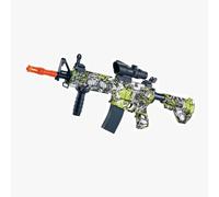 Electric Gel Ball Water Blaster Automatic DIY Model Kit Summer Fun Games, 80cm Length, Motorised with Scope, Camouflage Pattern, 5,000 Water Beads (Green)
