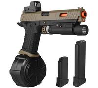 Electric Gel Blaster Toys New X5, Full Auto Splat-Blaster Includes Drum and Goggles for Outdoor Team Game, JM-X2 Upgrade Version for Ages 14+,sandy