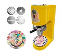 Electric Gelato Maker Machine with 420ml Hopper & 4 Molds, Includes 50 Stickers for Spaghetti Ice Cream - Ideal for Desserts & Ice Cream Shops