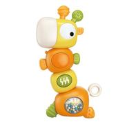Electric Giraffe Baby Teething Rattle Toy for Toddler with Colorful Beads and Sounds Lightup Rattle Teether for Newborns Visual and Hearing Development Education Toy