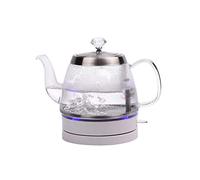 Electric Glass Kettle - 1.0 Liter Blue Led Illuminated Portable Office Auto Power Off Stainless Steel Quick Boil Tea Jug Kettle